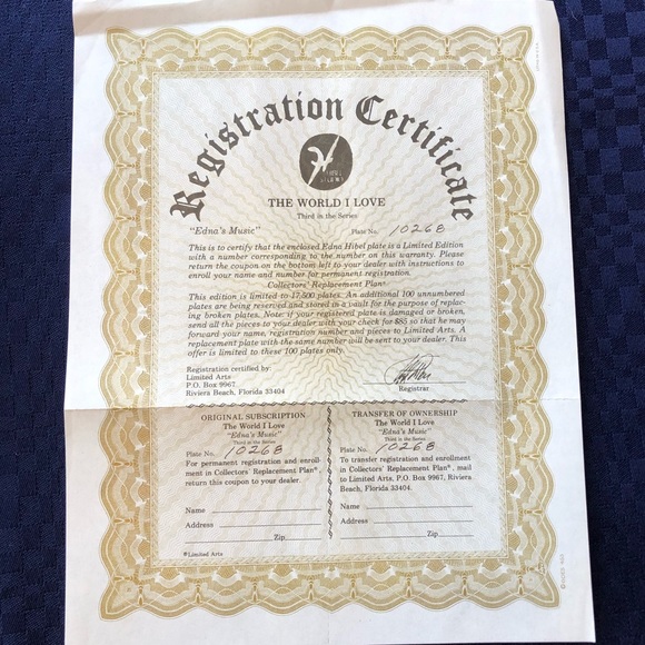 Hibel Collectors plate. Title: Edna’s Music, Series: The Family I Love. - Picture 3 of 3